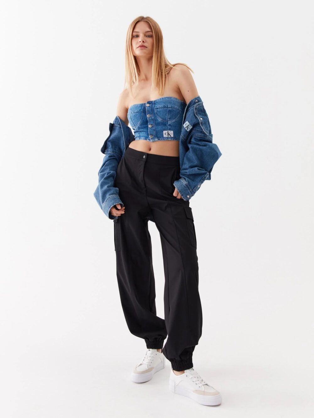 Top Calvin Klein Jeans ELASTICATED BUSTIER Denim - Foto 3