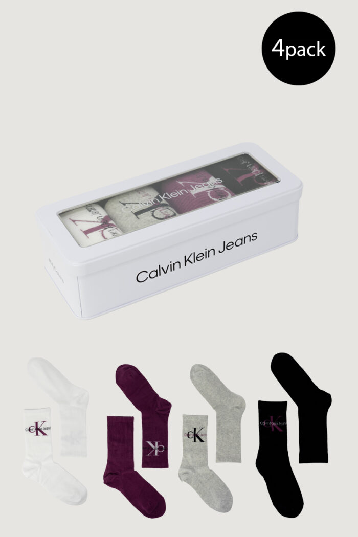 Calzini Calvin Klein CKJ WOMEN SOCK 4P GIFTBOX Bordeaux