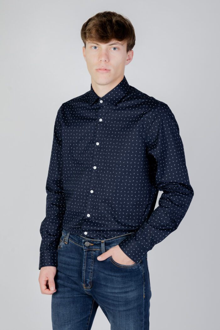 Camicia manica lunga Calvin Klein TWILL 2 COLOR PRINT Blu