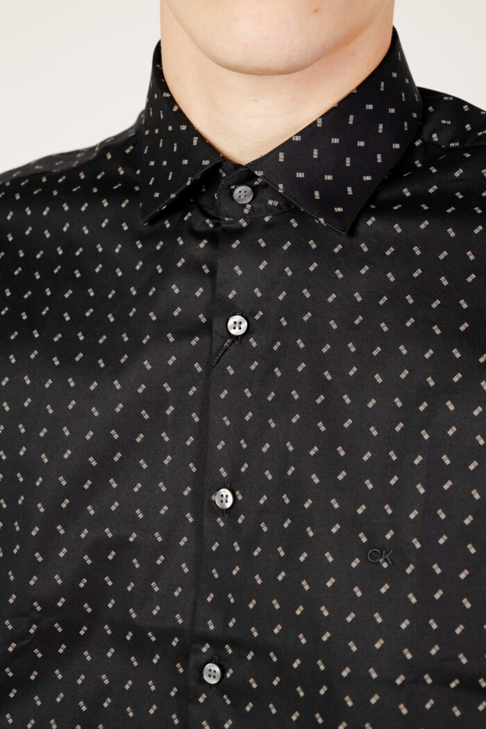 Camicia manica lunga Calvin Klein TWILL 2 COLOR PRINT Nero