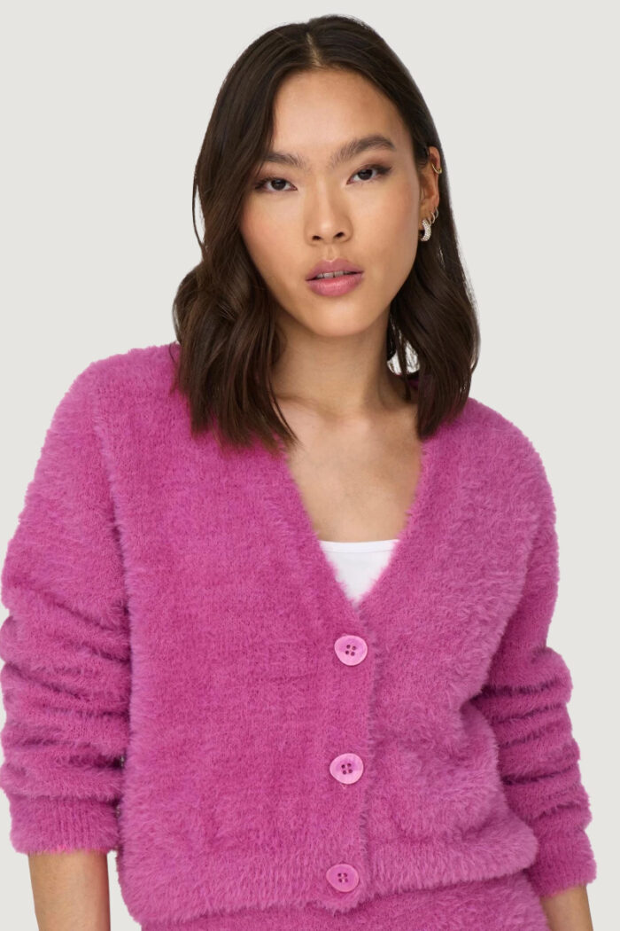 Cardigan Only ONLIGGY LS CROP V-NECK CARDIGAN KNT Fuxia