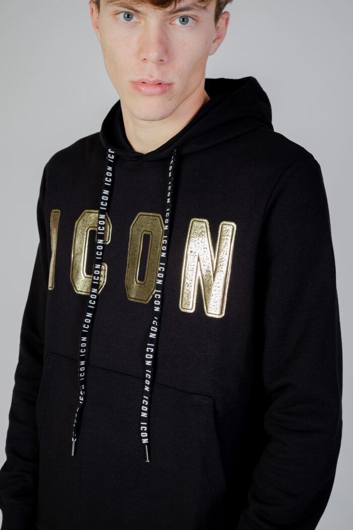 Felpa con cappuccio Icon LOGO ORO Nero