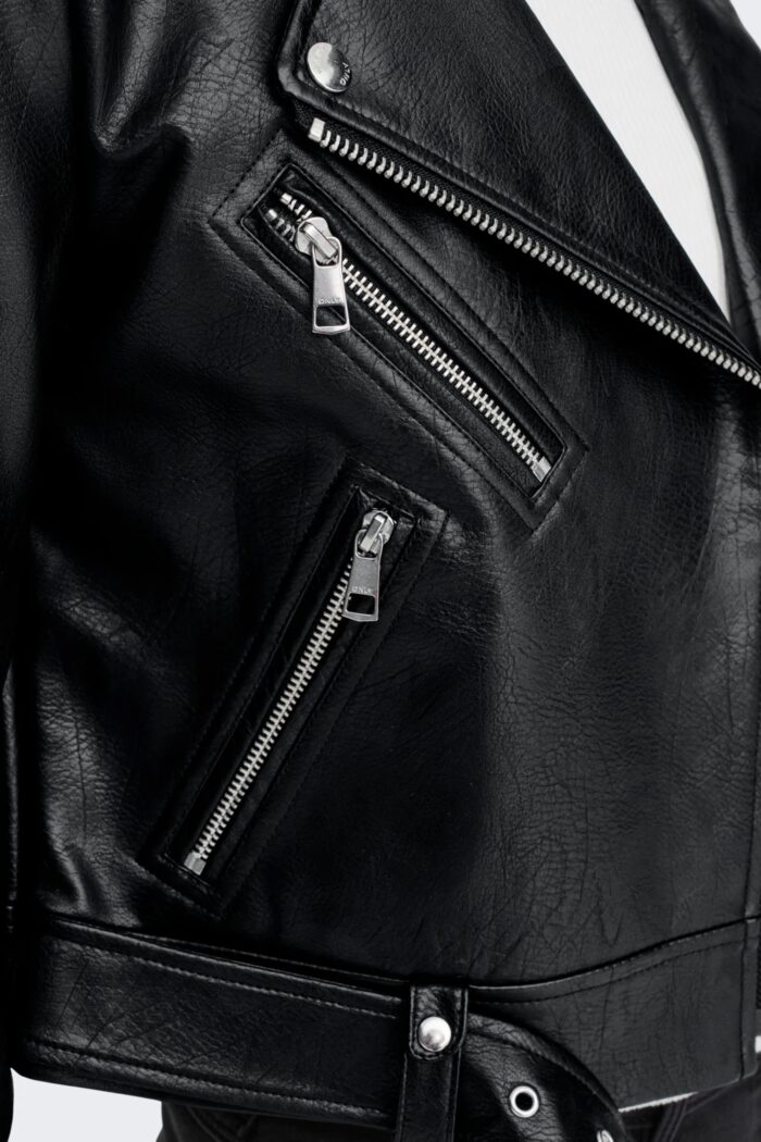 Giacchetto Only ONLNEWVERA FAUX LEATHER BIKER OTW NOOS Nero