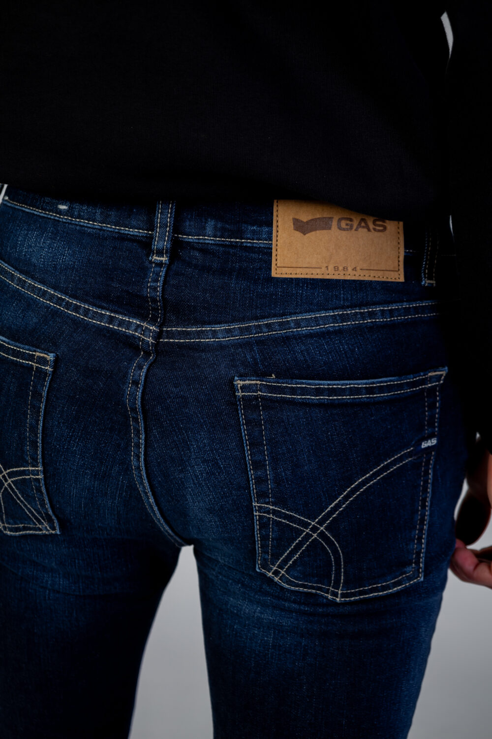 Jeans slim GAS SAX ZIP REV Denim scuro - Foto 4