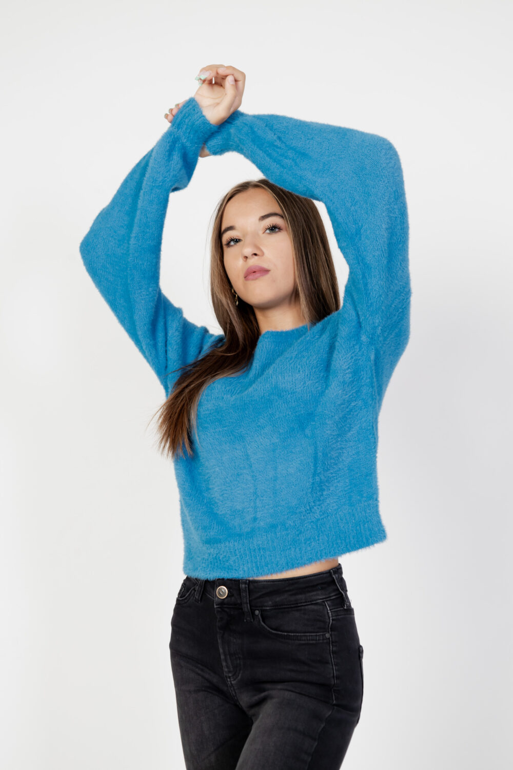 Maglia Only ONLPIUMO L/S PULLOVER KNT NOOS Azzurro - Foto 5