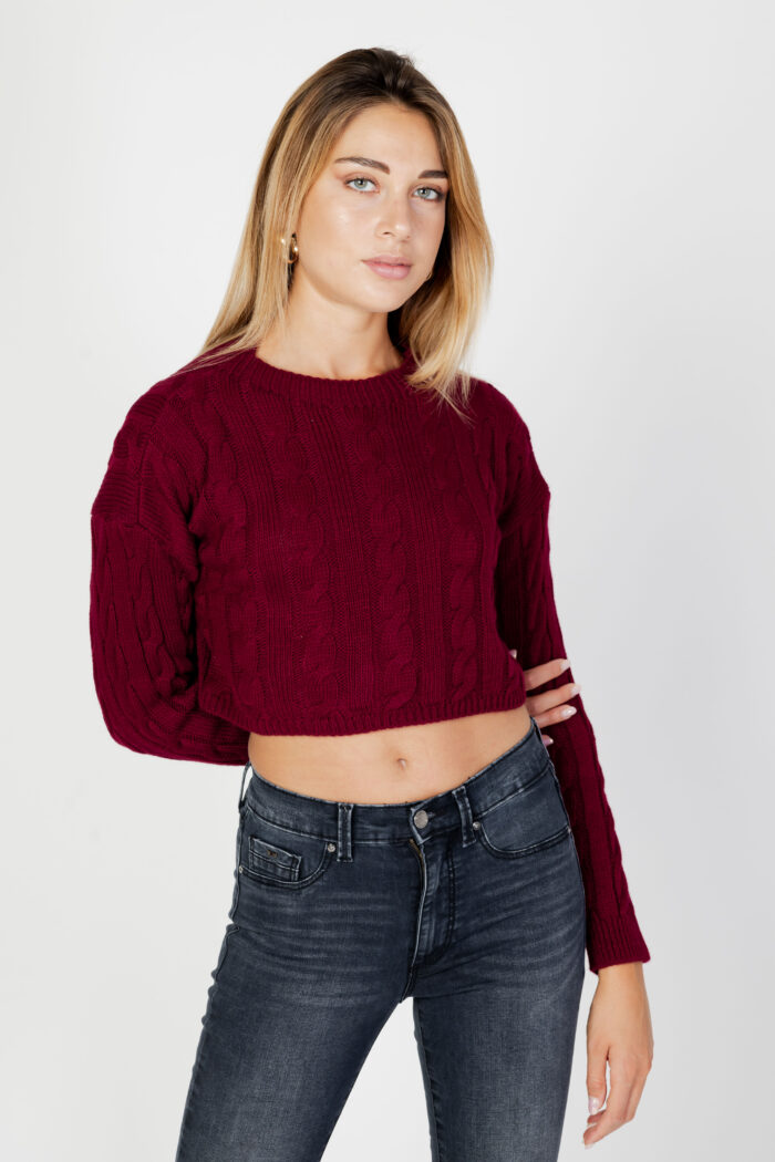 Maglione Hanny Deep Cropped Bordeaux