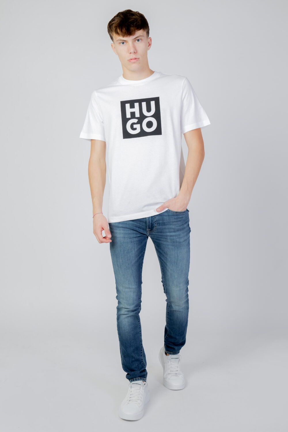 T-shirt Hugo APP JUL ADD 2 Bianco - Foto 4