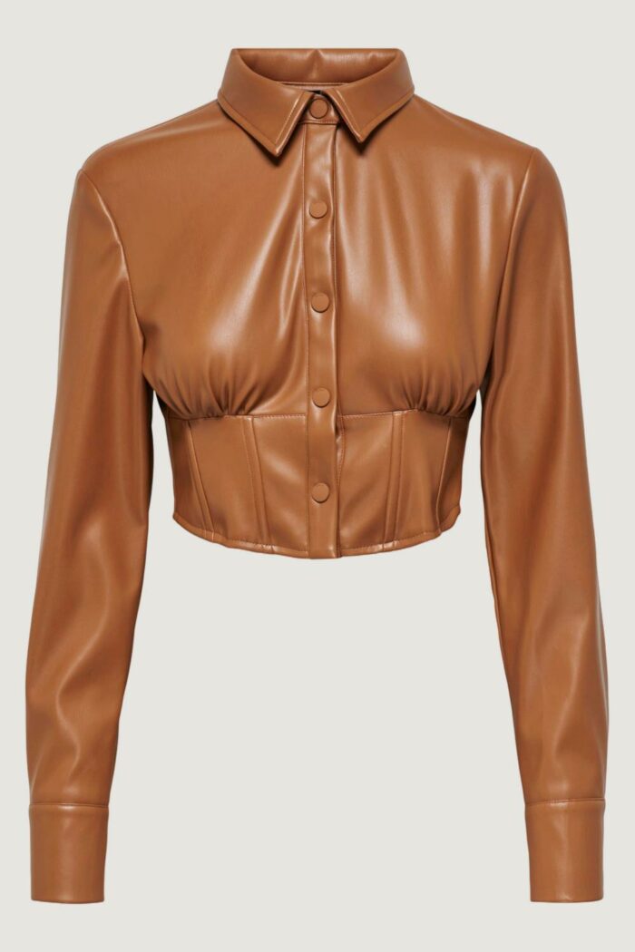 Camicia manica lunga Only ONLMIA FAUX LEATHER SHIRT OTW Marrone