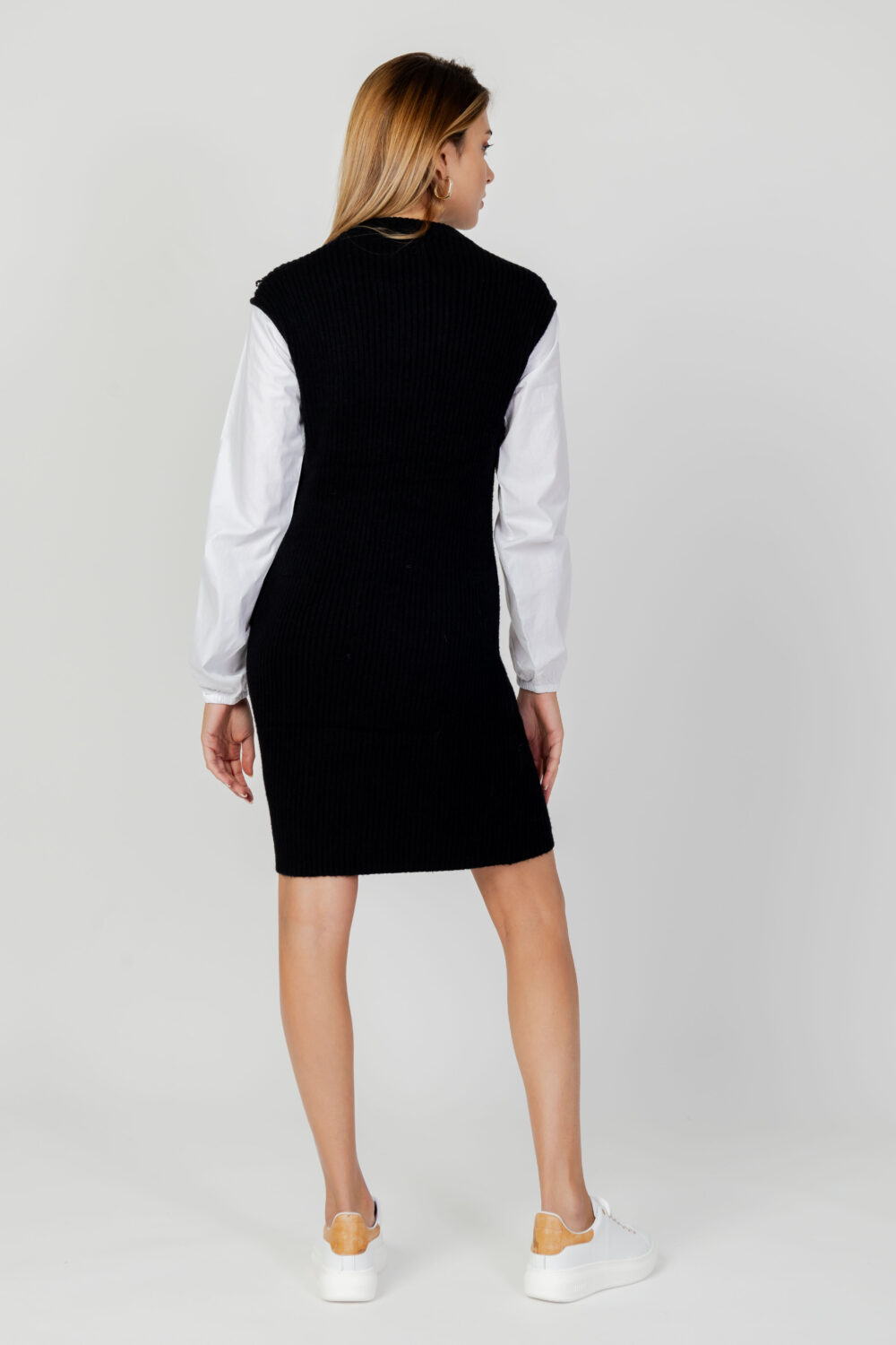 Vestito midi Jacqueline de Yong JDYSAGA L/S SHIRT DRESS KNT Nero - Foto 3