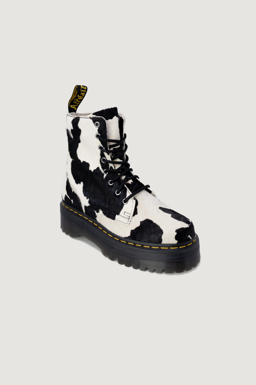Anfibi Dr. Martens Jadon Cow Print Hair On Black-White - Foto 2
