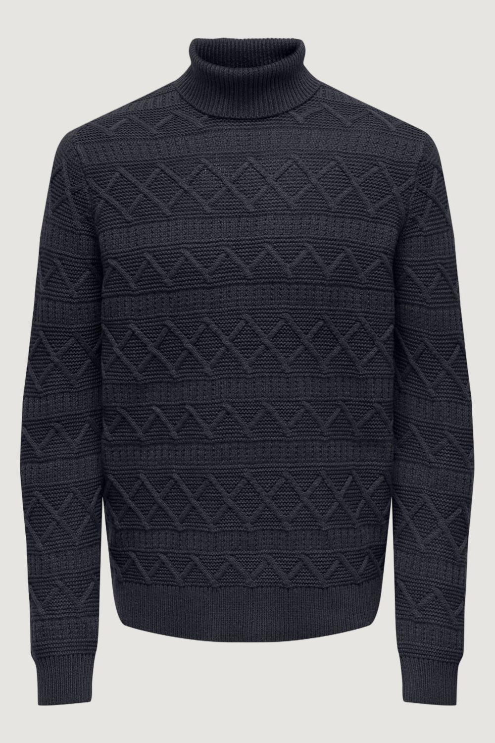 Maglione Only & Sons ONSWADE REG 5 STRUC ROLL NECK KNIT Blue scuro - Foto 1