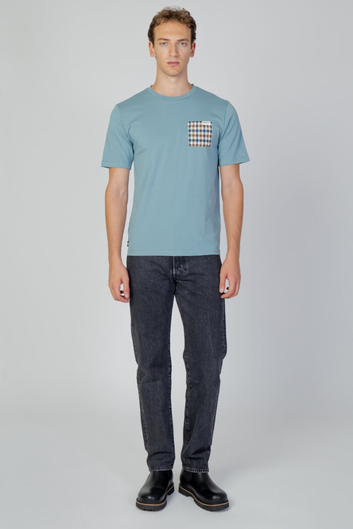 T-shirt Aquascutum ACTIVE CHECK POCKET Celeste