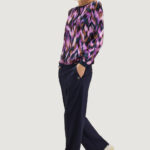 Bluse manica lunga Street One Printed mat-mix w.rib Viola - Foto 4