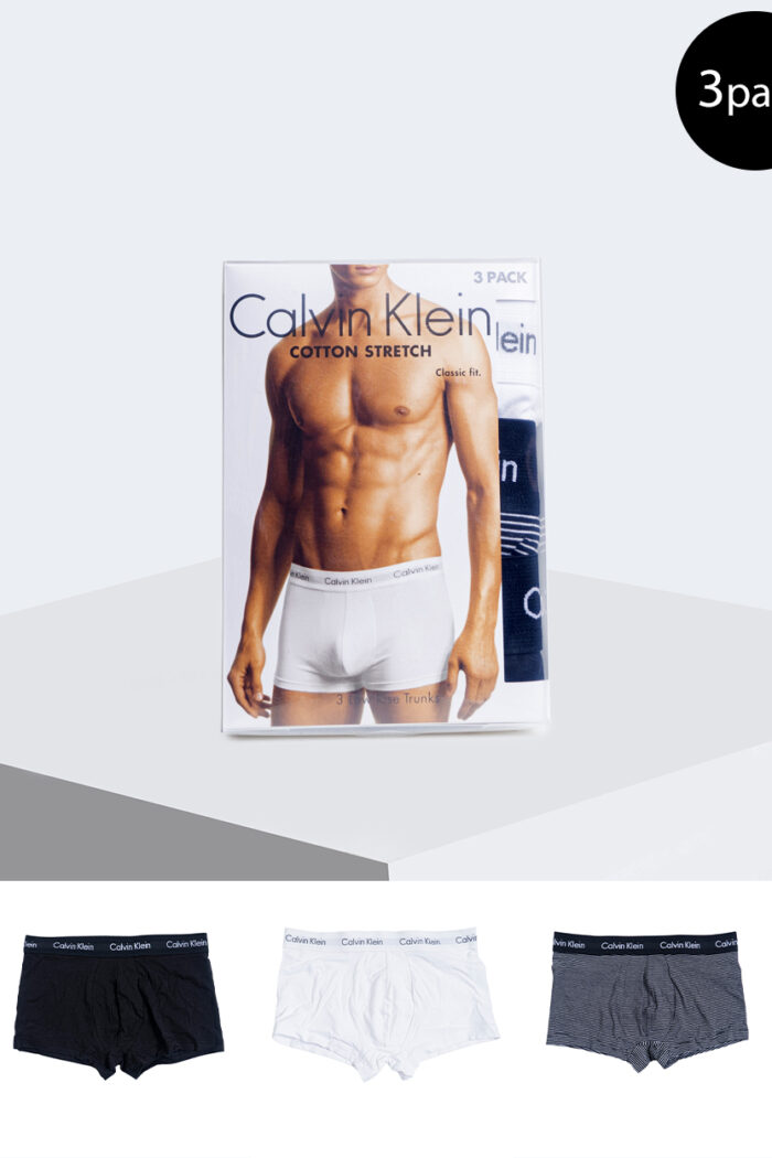 Boxer Calvin Klein Underwear 3 Trunks vita bassa Bianco