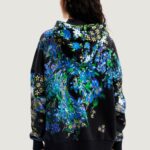 Felpa con cappuccio Desigual LICUADO Azzurro - Foto 3