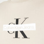 Felpa senza cappuccio Calvin Klein Jeans MONOLOGO STENCIL CREW NECK Beige - Foto 2