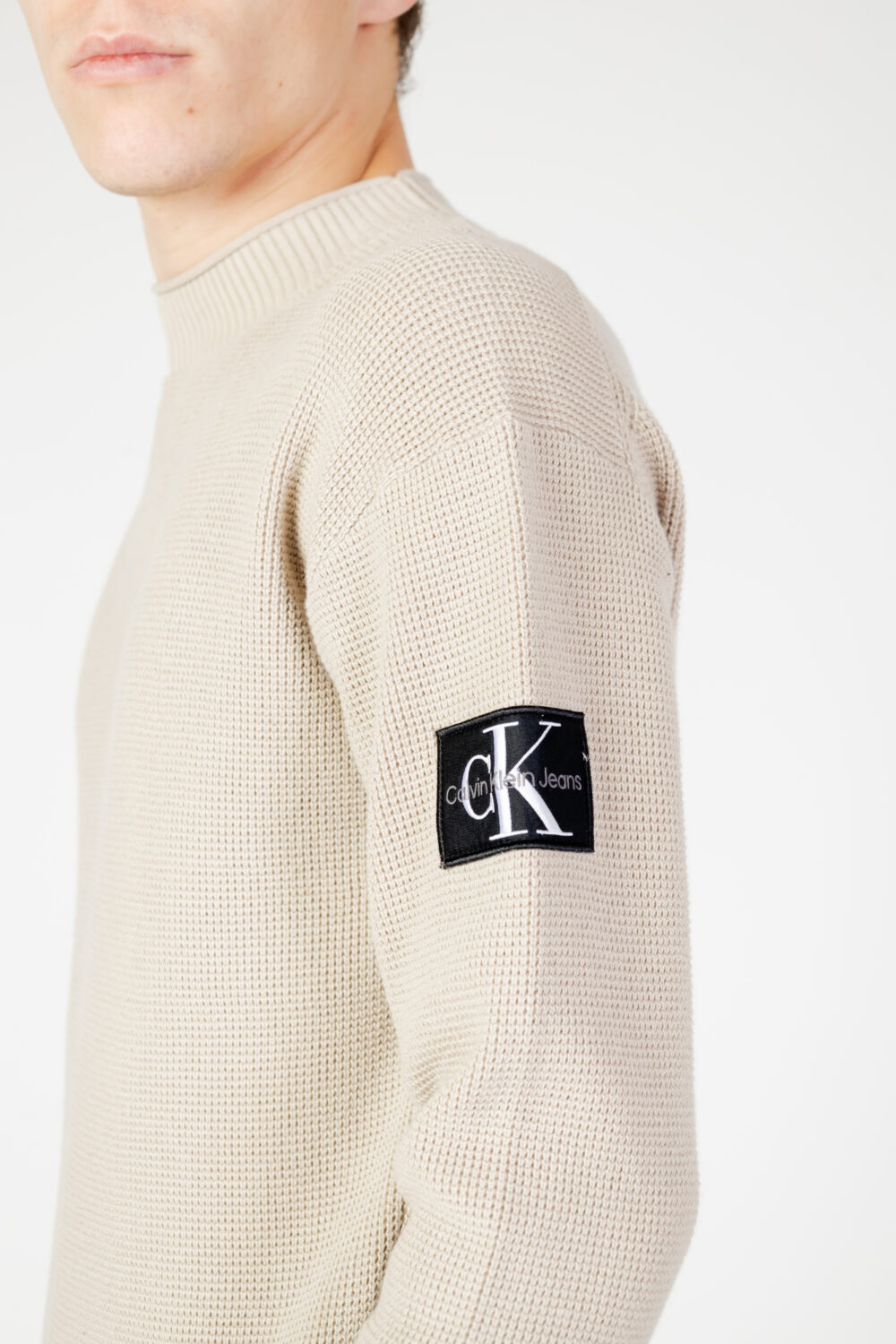 Maglione Calvin Klein Jeans BADGE RELAXED Beige - Foto 2