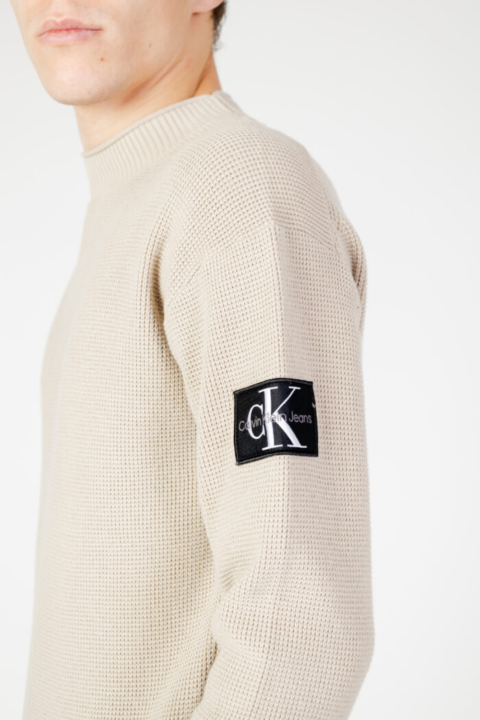 Maglione Calvin Klein BADGE RELAXED Beige