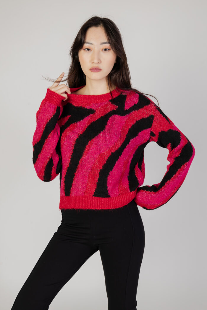 Maglione Only ONLFLAME LS JQ O-NECK KNT Rosso