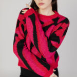Maglione Only ONLFLAME LS JQ O-NECK KNT Rosso - Foto 5