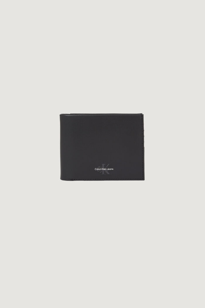 Portafoglio con portamonete Calvin Klein MONOGRAM SOFT TRIFOLD Nero