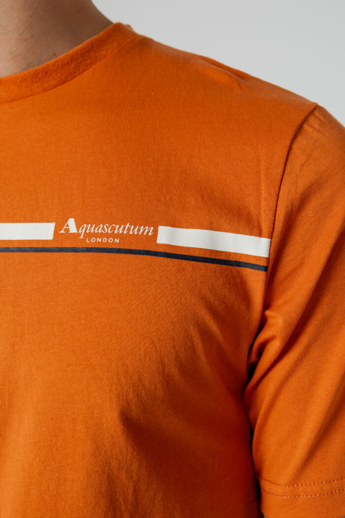 T-shirt Aquascutum ACTIVE STRIPES Arancione