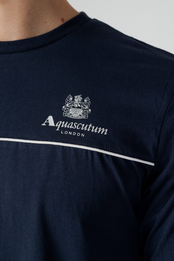 T-shirt Aquascutum ACTIVE PIPING Blu