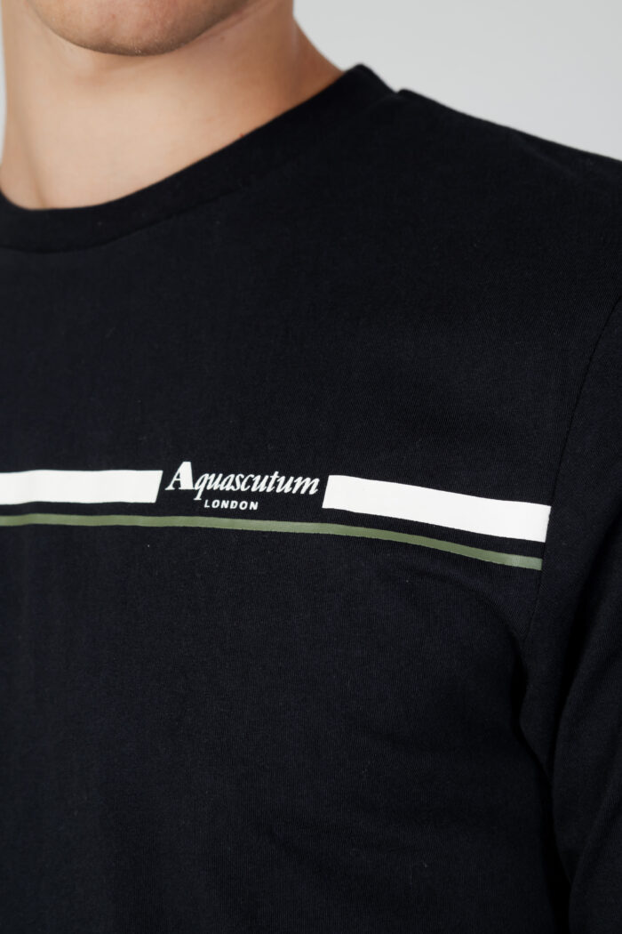 T-shirt Aquascutum ACTIVE STRIPES Nero