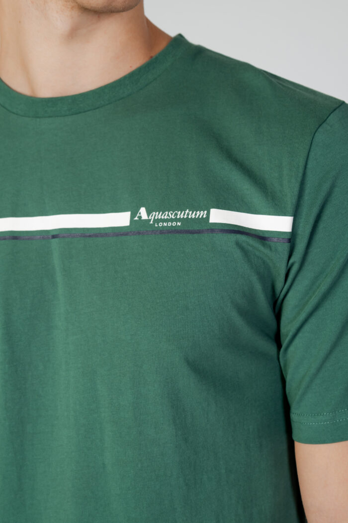 T-shirt Aquascutum ACTIVE STRIPES Verde