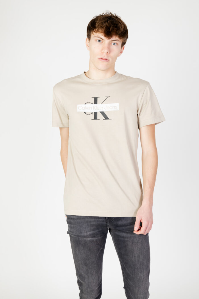 T-shirt Calvin Klein MONOLOGO STENCIL TEE Beige