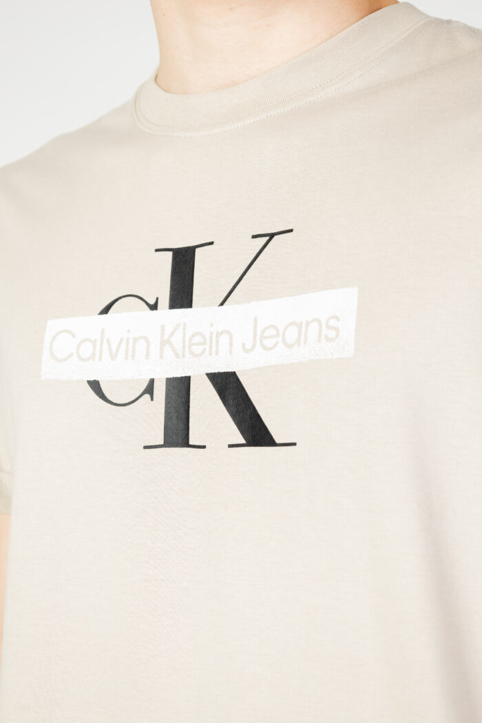 T-shirt Calvin Klein MONOLOGO STENCIL TEE Beige