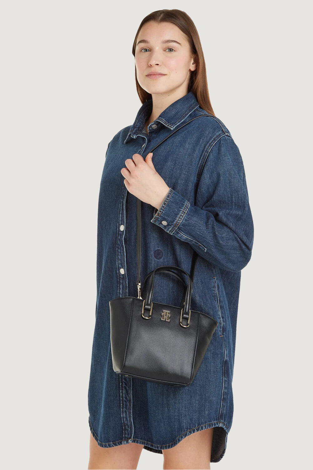 Borsa Tommy Hilfiger TH TIMELESS MED TOTE Nero - Foto 1
