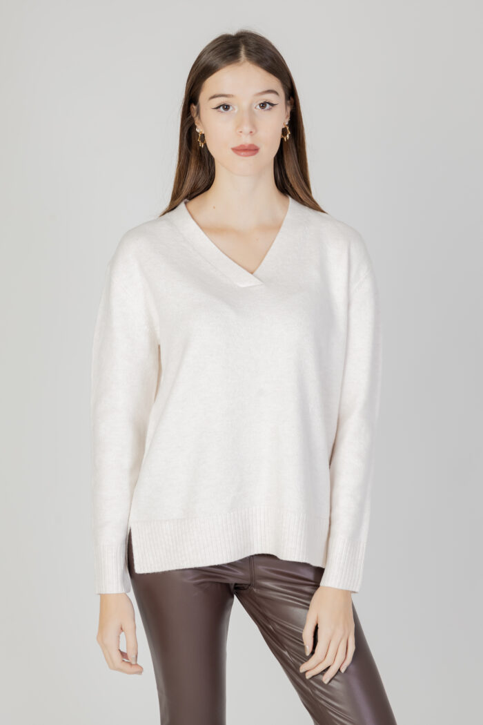Maglione Street One EOS_V-Neck with side slit Panna