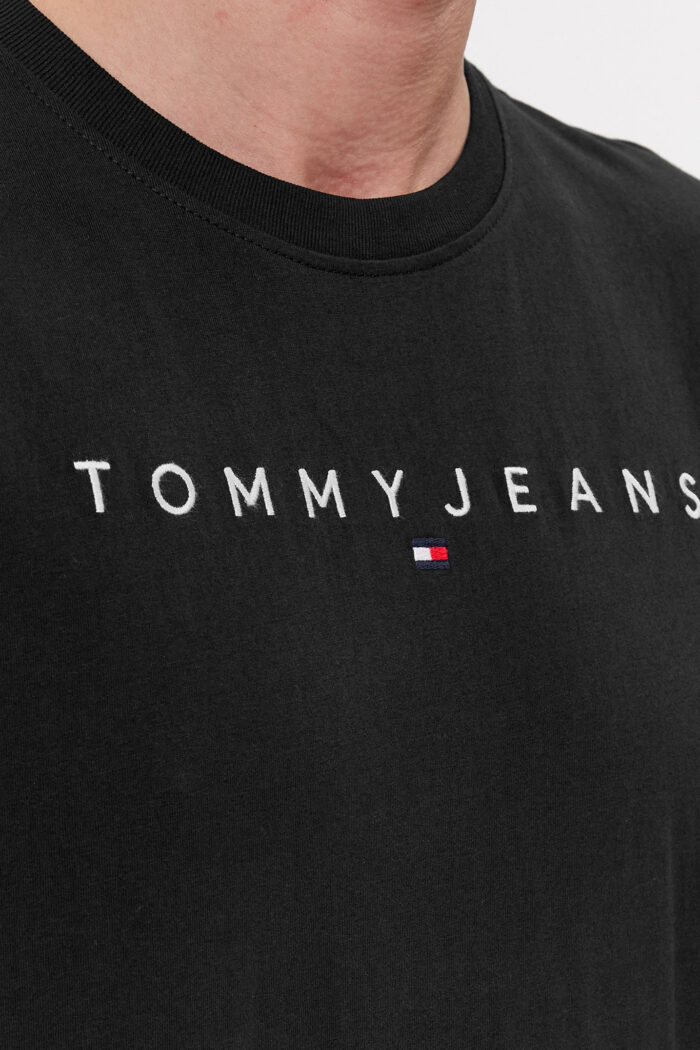 T-shirt Tommy Hilfiger REG LINEAR LOGO Nero