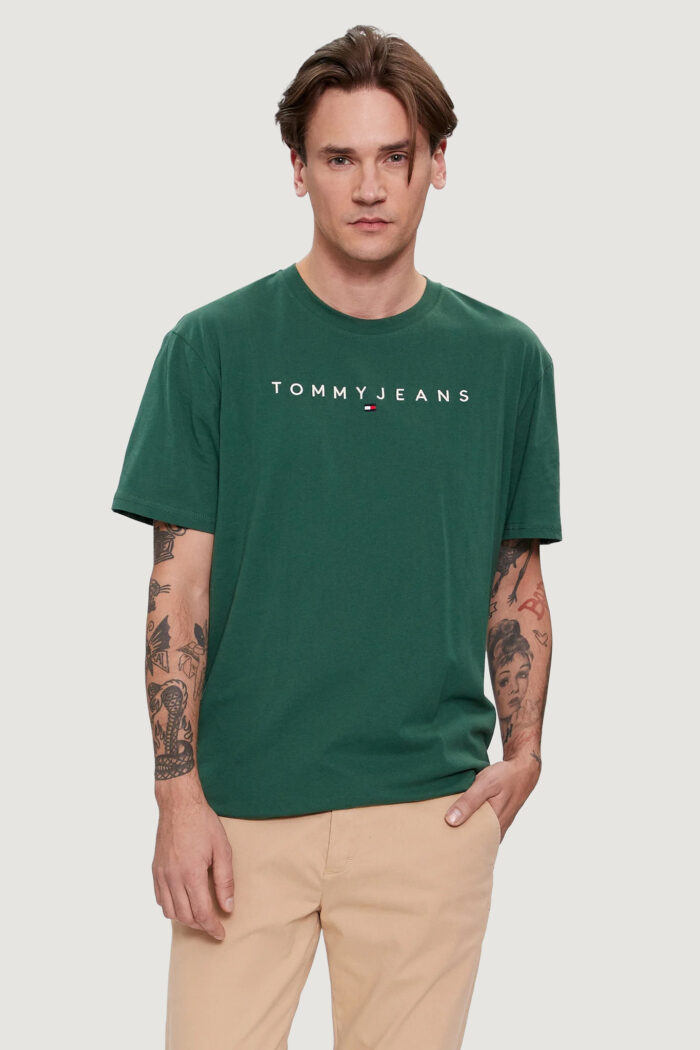 T-shirt Tommy Hilfiger REG LINEAR LOGO Verde