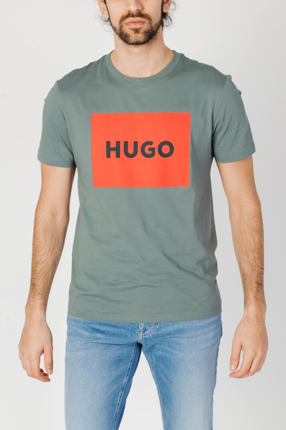 T-shirt Hugo JERSEY DULIVE222 Verde Scuro - Foto 1