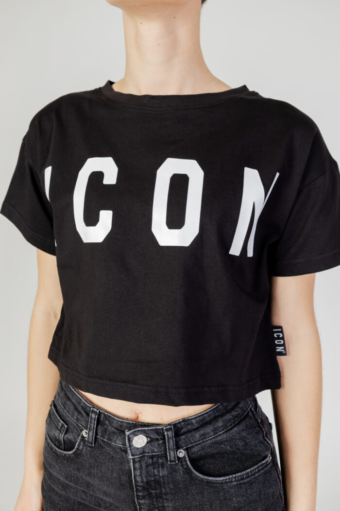 T-Shirt Maglietta Maniche Corte Nera Donna (cod.9051 28)