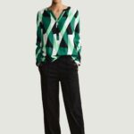 Bluse manica lunga Street One Style LTD QR Bamika Print Verde - Foto 3