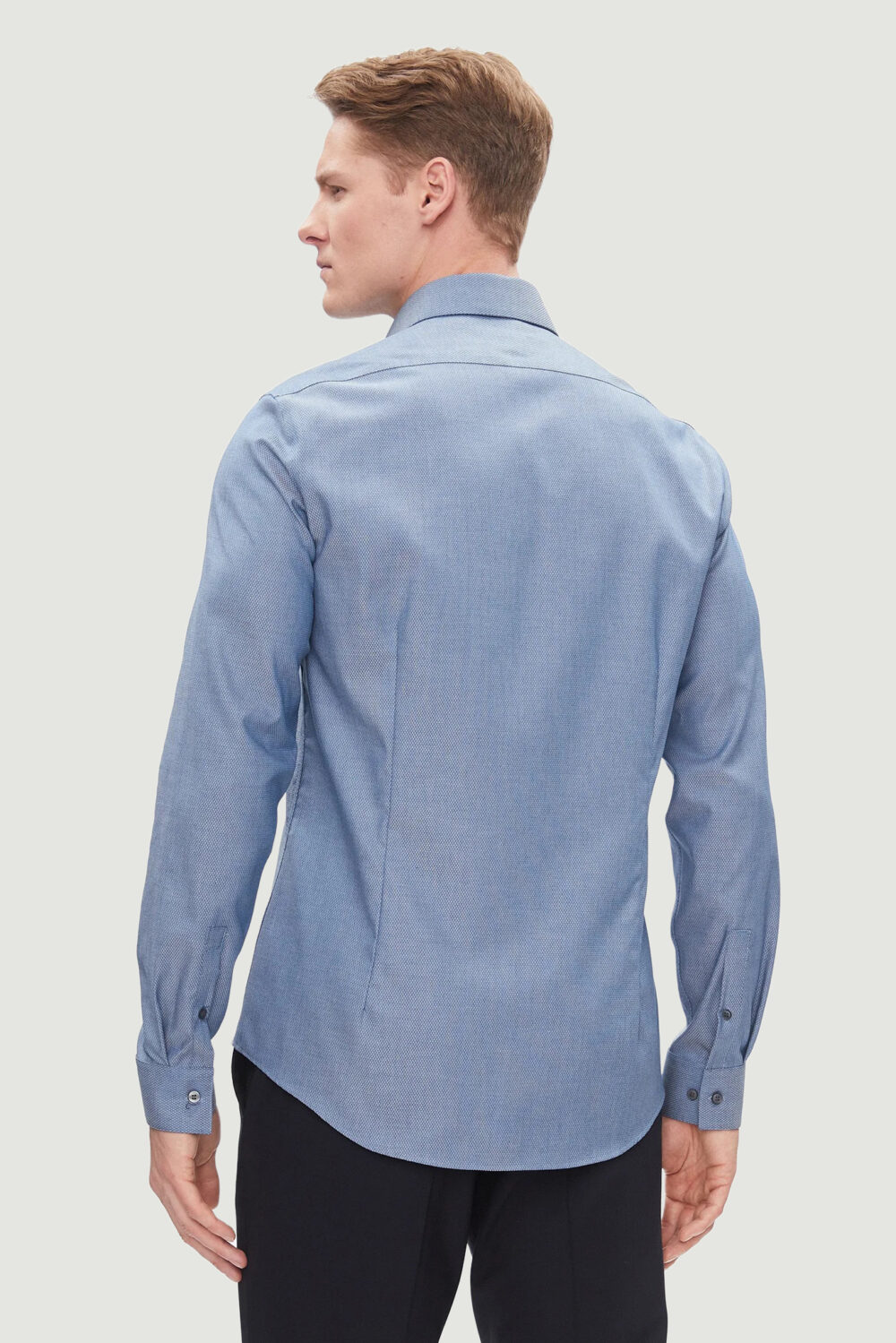 Camicia manica lunga Calvin Klein STRETCH COLLAR 2COLO Blu Chiaro - Foto 3