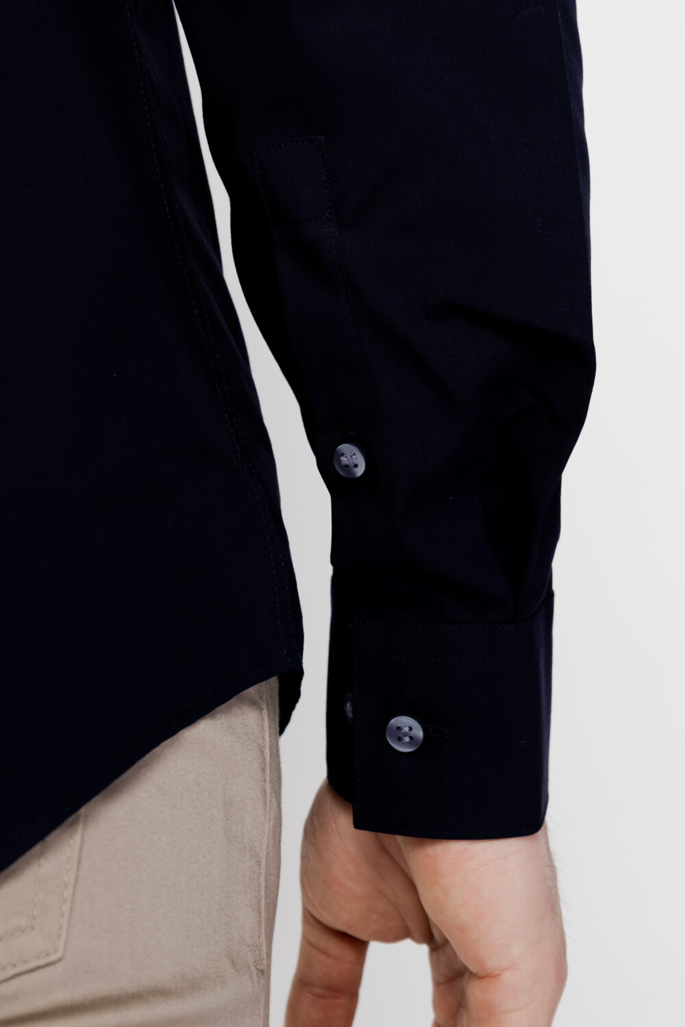 Camicia manica lunga Calvin Klein POPLIN STRETCH SLIM SHIRT Blue scuro - Foto 4