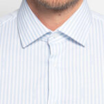 Camicia manica lunga Calvin Klein TWILL LOGO STRIPE FI Celeste - Foto 2