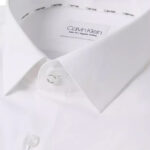 Camicia manica lunga Calvin Klein POPLIN STRETCH SLIM Bianco - Foto 4