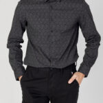 Camicia manica lunga Calvin Klein POPLIN LOGO PRINT SL Nero - Foto 1