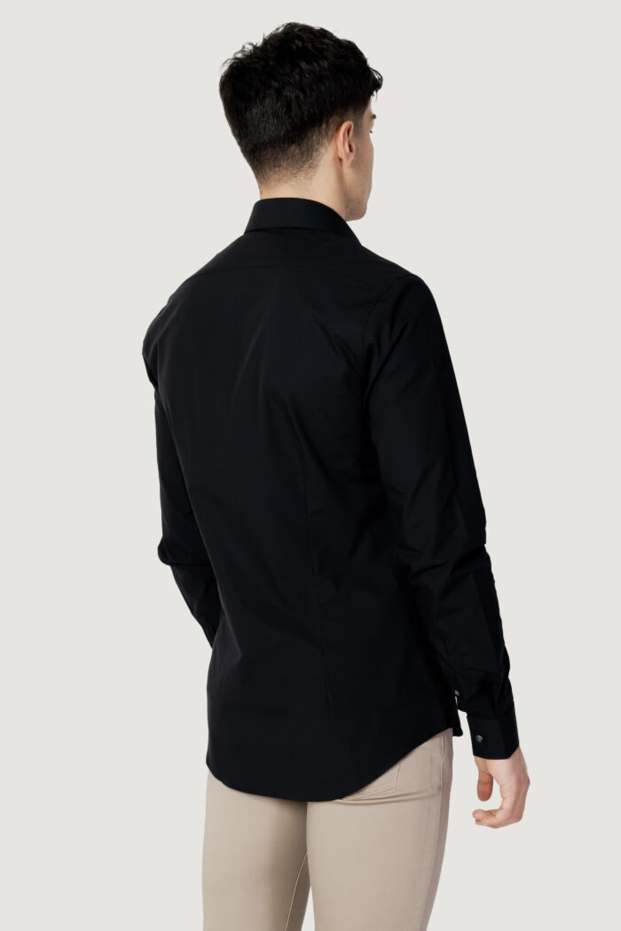 Camicia manica lunga Calvin Klein POPLIN STRETCH SLIM SHIRT Nero