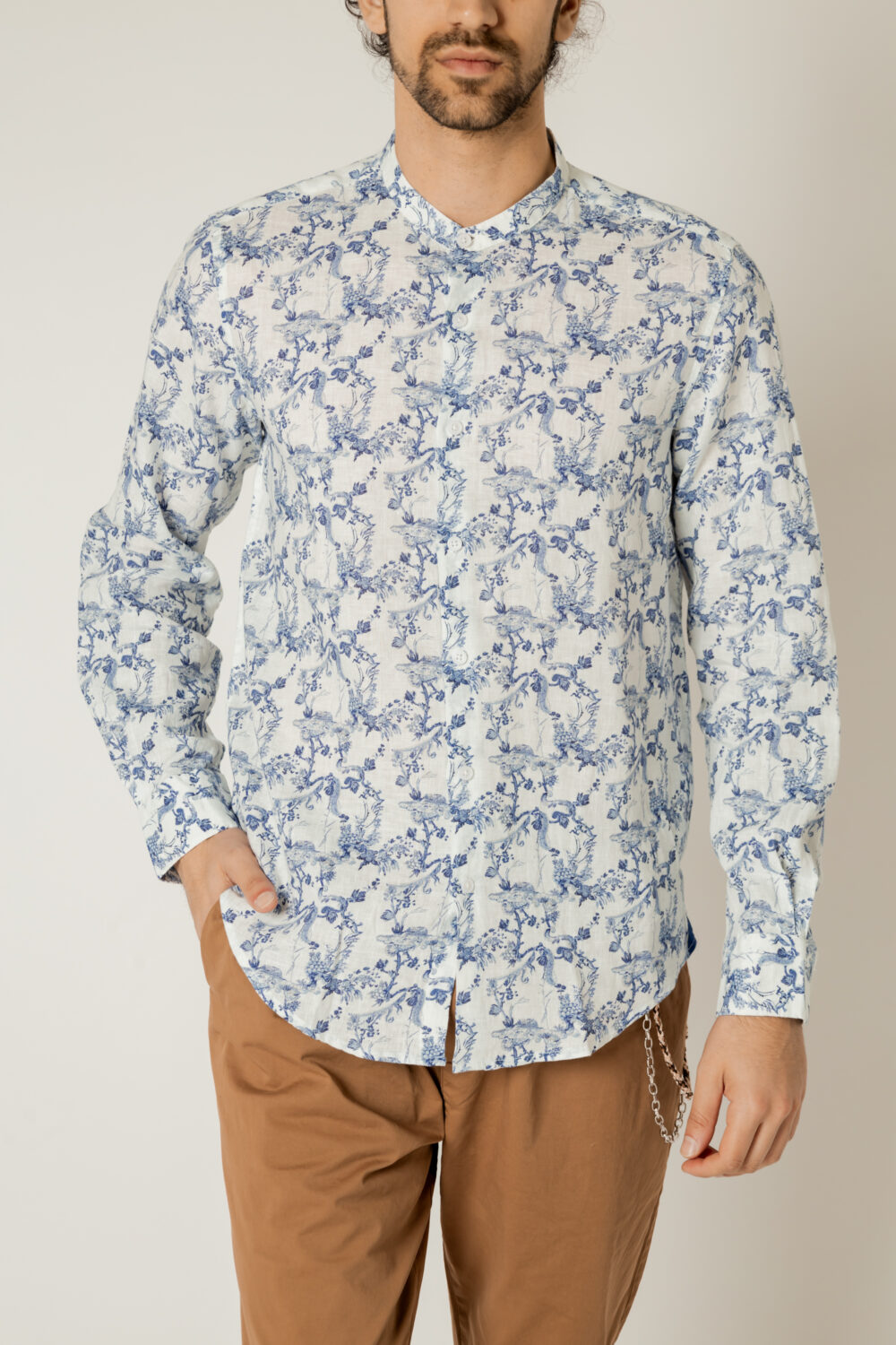 Camicia manica lunga Gianni Lupo  Blu - Foto 1