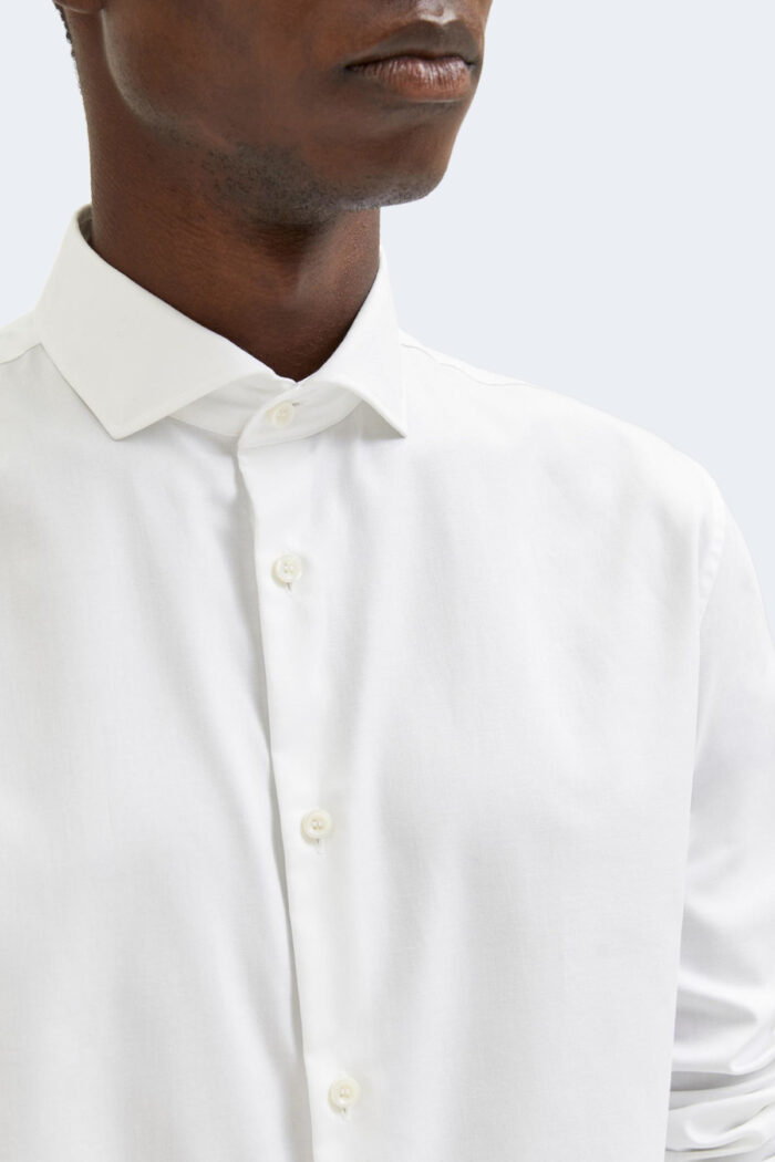 Camicia manica lunga Selected SLHSLIMETHAN SHIRT LS CUT AWAY B NOOS Bianco