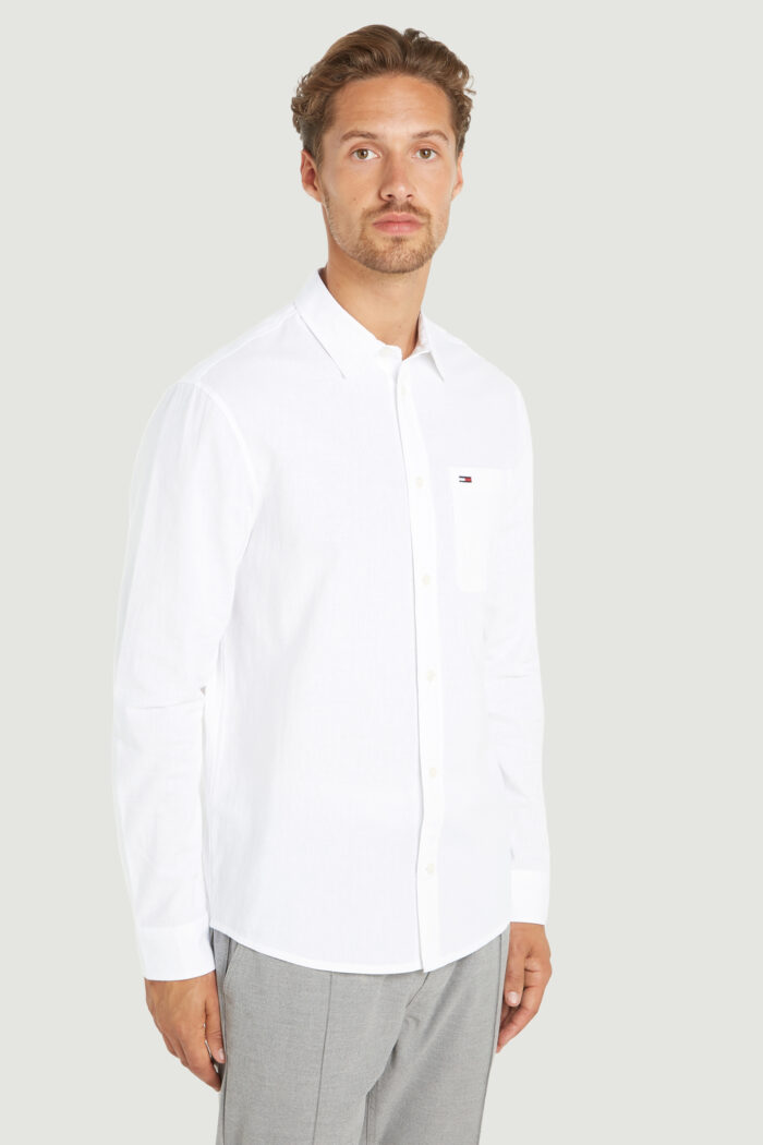 Camicia manica lunga Tommy Hilfiger REG LINEN BLEND Bianco