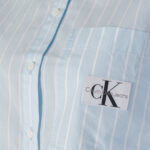 Camicia manica lunga Calvin Klein Jeans WOVEN LABEL CROPPED Celeste - Foto 2