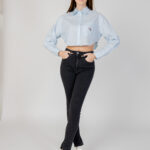 Camicia manica lunga Calvin Klein Jeans WOVEN LABEL CROPPED Celeste - Foto 5