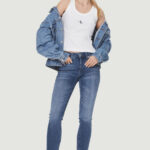 Canotta Calvin Klein Jeans WOVEN LABEL RIB TANK Bianco - Foto 5